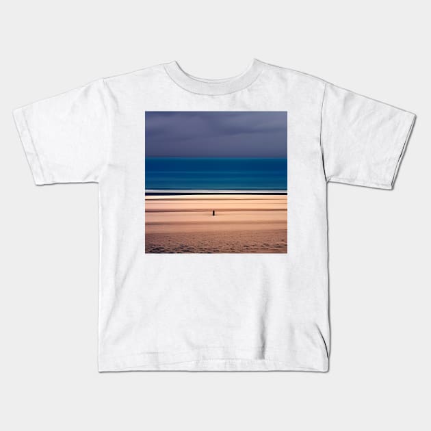 Minimalist Beach Landscape Kids T-Shirt by druidwolfart